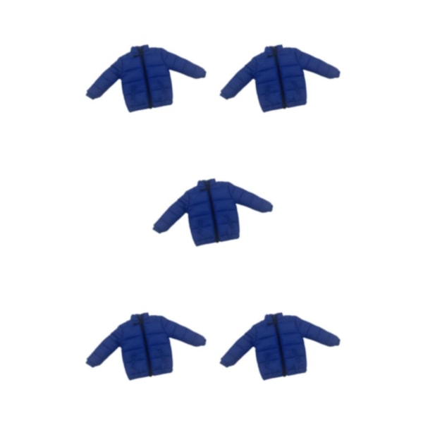 1/2/3/5 1/6 Doll Down Jacket Daily Wear Kläder Klä upp för Blue Length: 12.3cm 5PCS