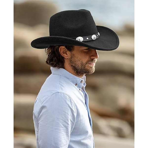 Lättviktig och Andningsbar Cowboyhatt för Män, Trendig och