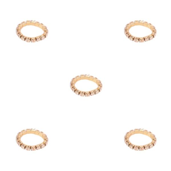 1/2/3/5 Stretch Crystal Ring Utsökt inläggning för Elegant golden 1 row 5PCS