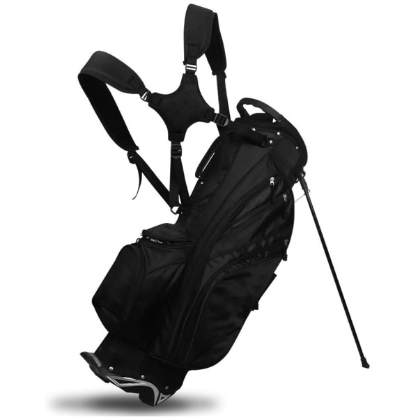 Golfväska med dubbel axelrem Vadderad Oxfordduk Justerbar Black