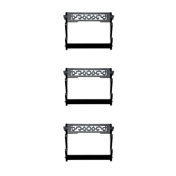 1/2/3 2/3/4 Tier Holder Väggmonterad Samurai Stand Display Flute Black 2 Tiers 3PCS