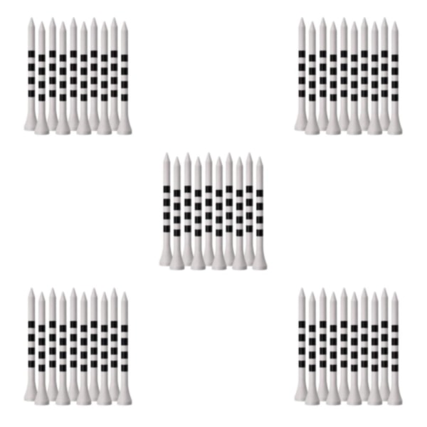 1/2/3/5 100st Bamboo För Golf Tees Stripe Mark Scale High 70mm White 5Set