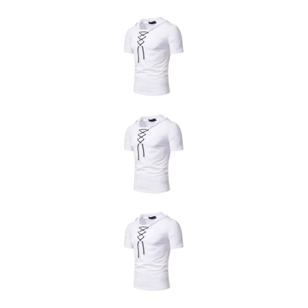 1/2/3 Fashion Huvtröja för män - Lätt och White XL 3PCS