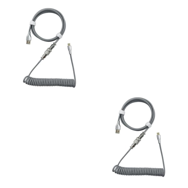 1/2/3 1,8M spolad kabeltråd Mini Micro USB för mekanisk Grey 2PCS