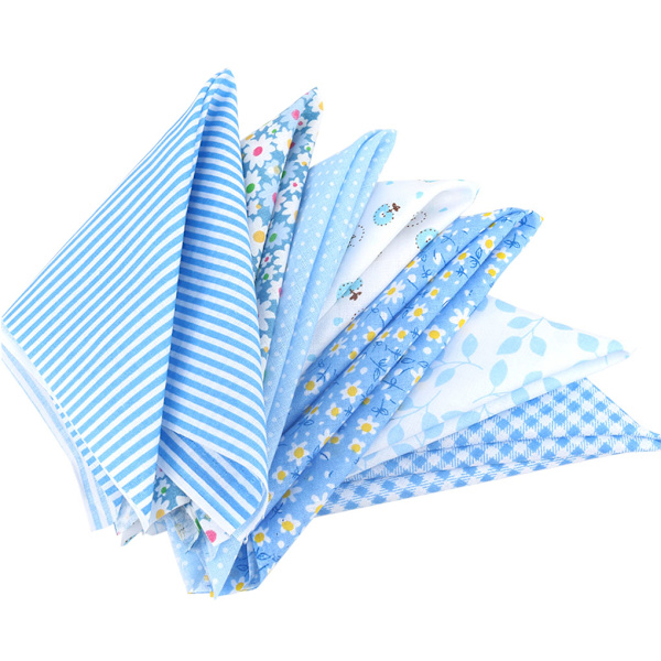 7st Blue Series Bomullstyg Blomma Symaterial 25*25cm 7pcs 25*25cm