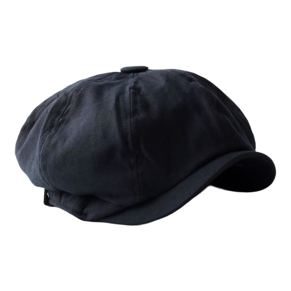 1/2 Andas Herr Newsboy Hat Mjuk 8 Panels Huvudbonad för hösten Black 4XL 1Set