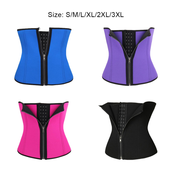 1/2/3 Kvinnor För Dragkedja Waist trainer Push up Väst Mage Black XL 1 Pc