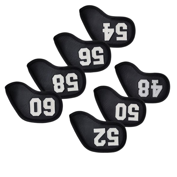 7 delar Universal För Golf Club Headcovers Hållbara Head Covers Black White 7 Pcs