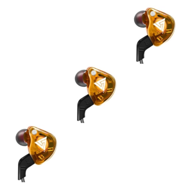 1/2/3/5 För QKZ AK6 In Ear 3,5 mm sporthörlurar med mikrofon Yellow 1.2m 3Set