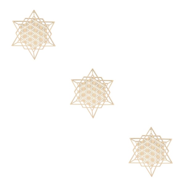 1/2/3/5 Flower of Life Sacred Geometry Väggkonst Skulptur Trä Type C 30.5cm 3PCS
