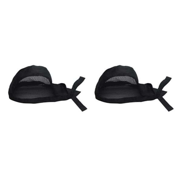 1/2/3 Chef Hatt Servitör Grill Unisex BBQ Bageri Uniform Caps Hat Black 63cm hat circumference 2PCS