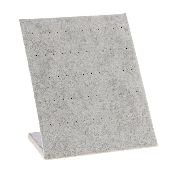 L-formad Stativ Sammetsbräda Örhänge Dingle Stud Holder Display Gray 22x20x10.5cm