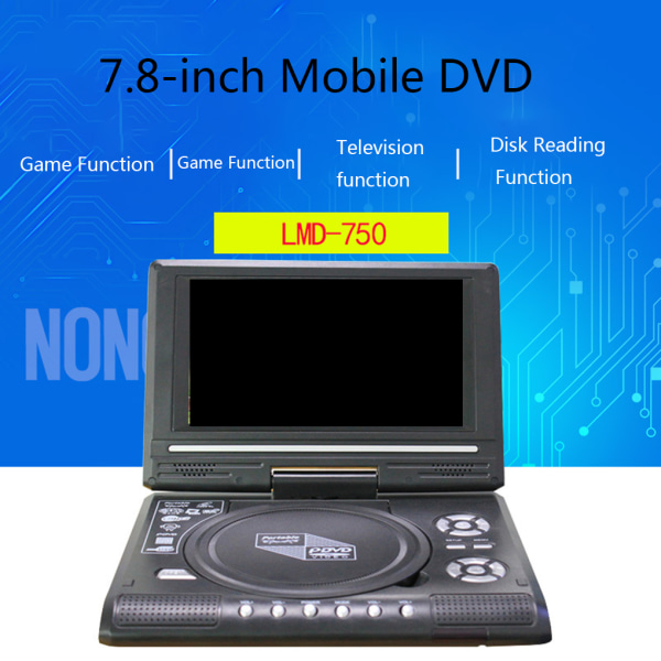 DVD-spelare 7,8 tum digital CD med fjärrkontroll bärbar as the picture