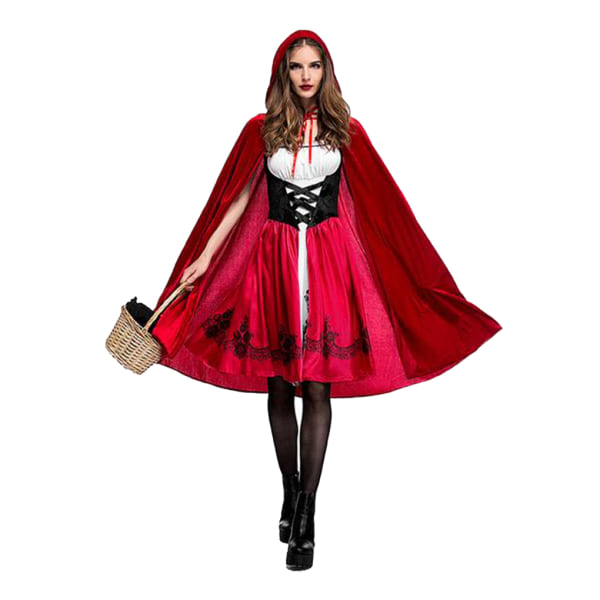 Köp Kvinnor röd Halloween klänning huva klädsel Fairy Tale Cosplay kostym |  Fyndiq
