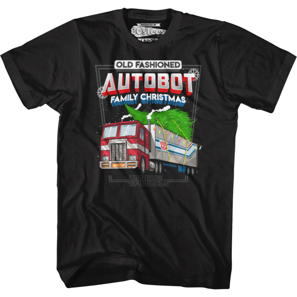 Old Fashioned Autobot Family Christmas Transformers T-Shirt L