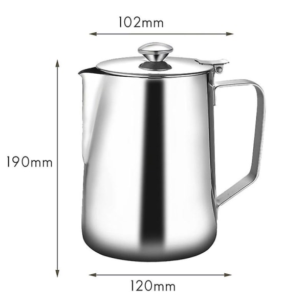 1,5L Latte Espresso Mælkeskummer Garland Kop i Rustfrit Stål
