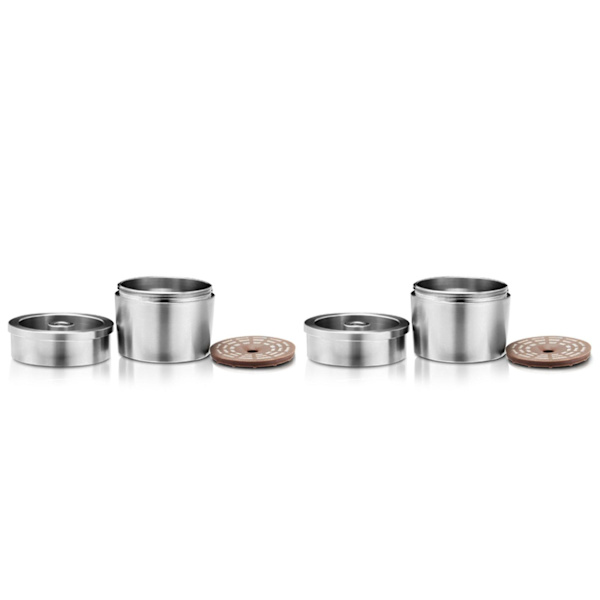 3x Återanvändbara Påfyllningsbara Kaffe Kapslar Rostfritt Stål Kaffe Kapslar Espresso Filter