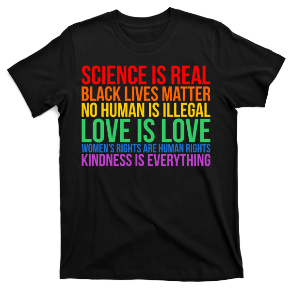 Kærlighed Venlighed Videnskab Sorte Liv LGBT Ligestilling T-shirt XXL
