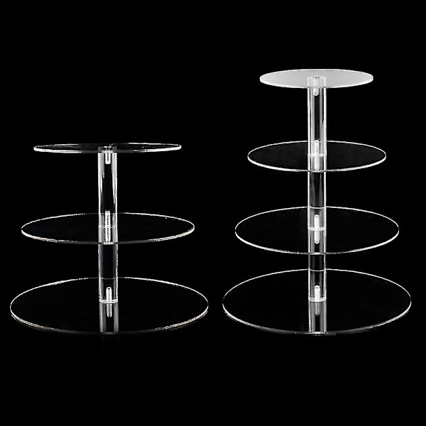 Transparent Rund Akryl 3/4-lags Kageholder Party Cupcake Display Stativ