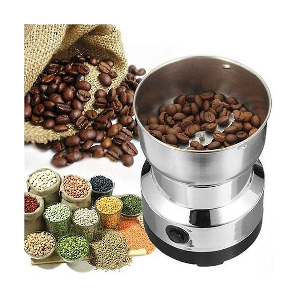 Elektrisk Kvern for Kaffe og Pepper, Bærbar Hjemmekvern, Rustfritt Stål, Kjøkkenkvern