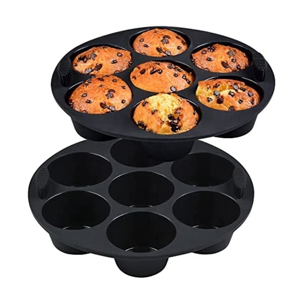 Silikonmuffinsform, Ugn, Form 8,4 Tum Reusable Gratis Silikonbakform 2-pack