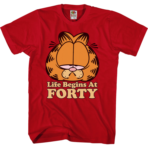 Life Begins At Forty Garfield T-shirt XL