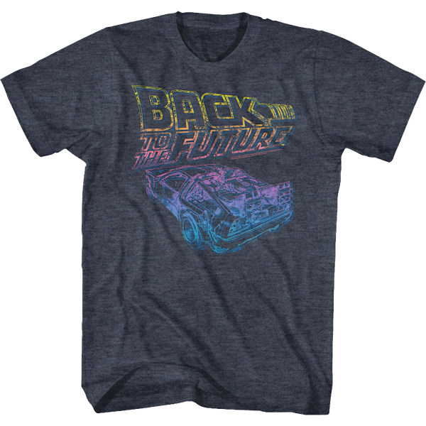 Distressed Neon Logo och DeLorean Tillbaka till framtiden T-shirt M