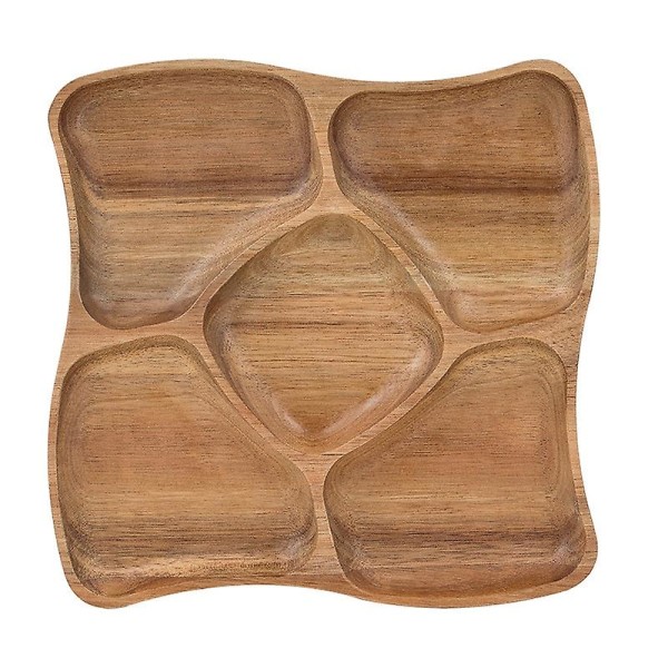 Whole wood irregular oval solid wood fruit plate-F