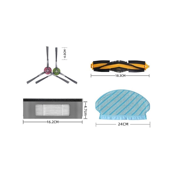 Deebot Ozmo 920 950 2 Hybrid Robotstøvsuger Hepa Filter Mopp Klut Utskifting