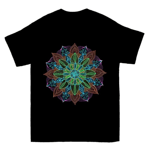 Neon Mandala T-skjorte L