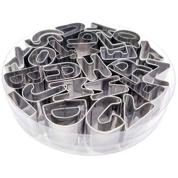 10 stk Rustfritt Stål Gjenbrukbare Fruktgafler 13cm & 1 Sett Rustfritt Stål Alfabetiske Kakeformer