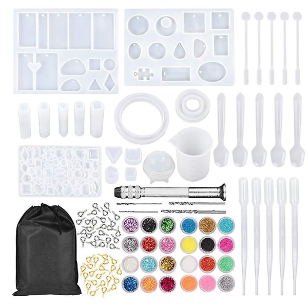 159 delar DIY smyckeshartsgjutningsformar och verktyg komplett set silikonform DIY smyckeshänge cr