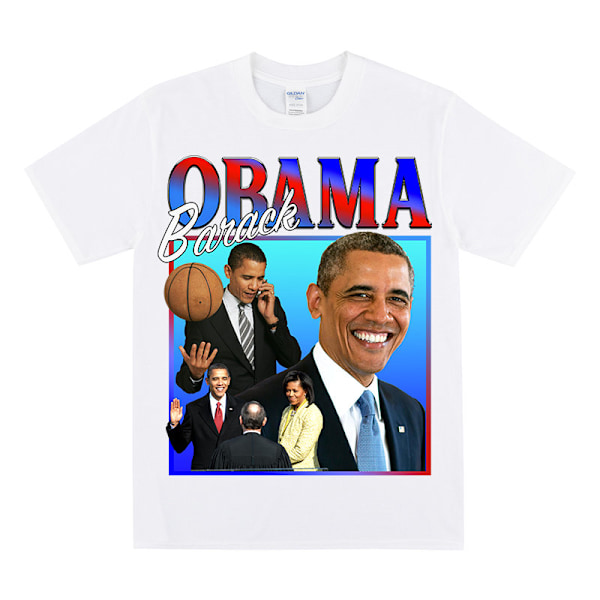 BARACK OBAMA Kunnianosoitus T-paita White L
