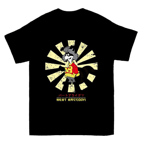 Bert Raccoon Retro japansk T-shirt XXXL
