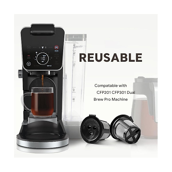 10 återanvändbara kaffekapslar Ninja Double Brew Espresso K-Cup kapsel Ninja CFP201 CFP301
