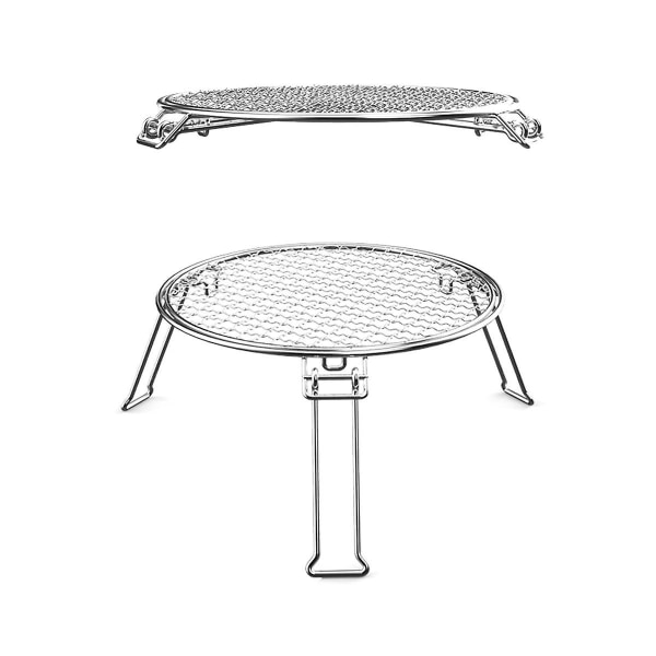 Udendørs rund grillgrill grill non-stick pizzanet picnic tykkere foldbar bærbar gryde bar