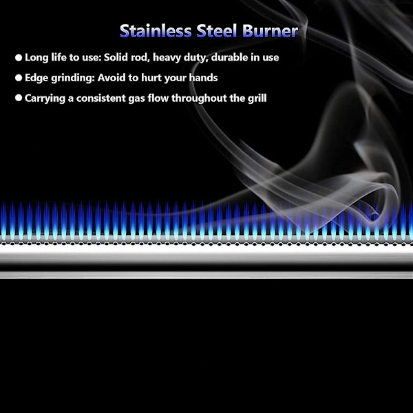 Rustfrit Stål Grillrør 60040 Reservedele til Q100, Q120, Q1000, Q1200, 386002, 516002, 51600 Silver