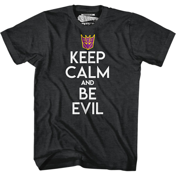 Decepticons Keep Calm And Be Evil Transformers T-paita L