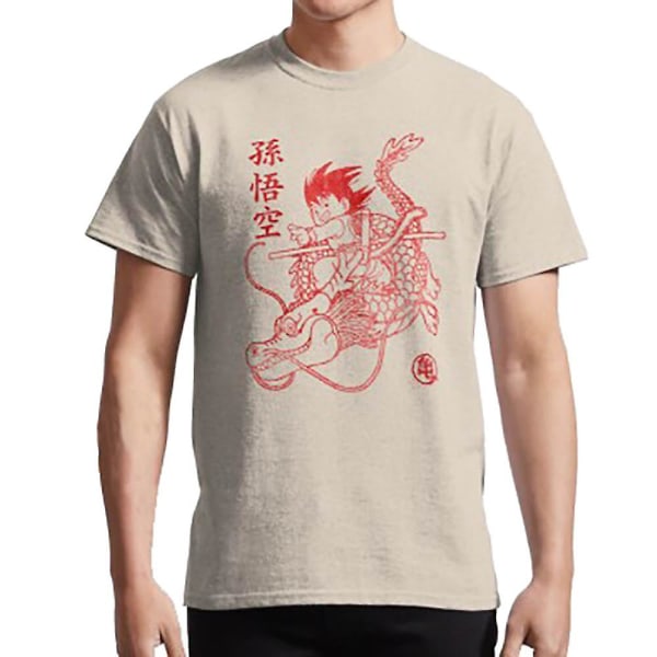 Son Goku Red ink T-shirt sand M