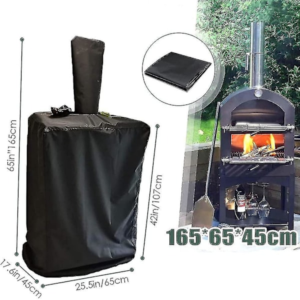 Utendørs Pizzaovn Deksel Duty Grill Svart Bag Ekstra Stor 160*37*50