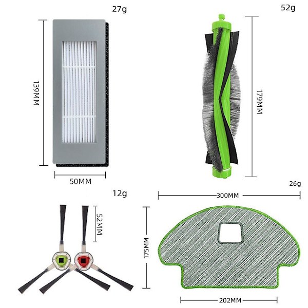 8 kpl Combo 113 R113840 Imuroidin puhdistusrobotin varaosat ja tarvikkeet