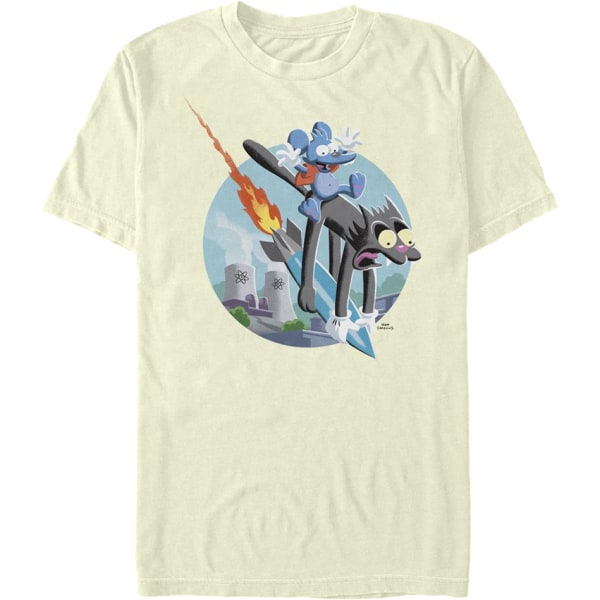 Vintage Itchy & Scratchy Missil The Simpsons T-skjorte M