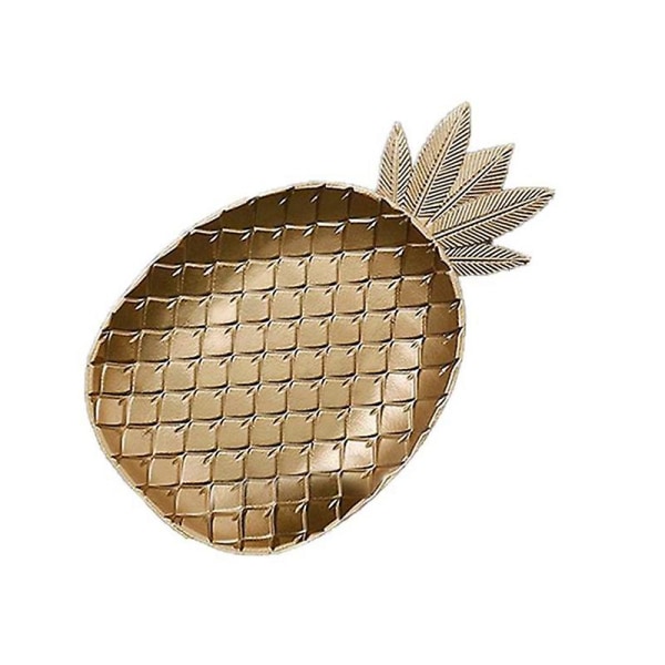 Nordisk dekorativ bricka guld ananas form serveringsbricka smycken bricka frukt snack tallrik bord stor