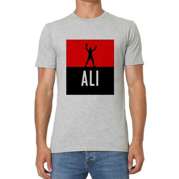 Mohamed Ali T-shirt Unisex Gris Ali-logotyp XL