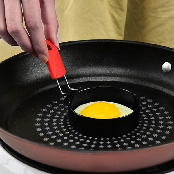4st rund stekt ägg omelettring Pannkaka form Handtag non Stick