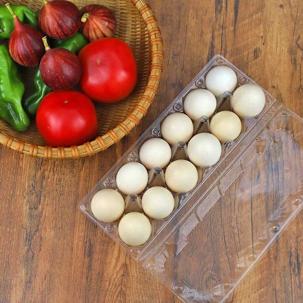 48 stk Plast Eggkasser Bulk Transparent Egg Holdere For Hjem Ranch Kylling Farm Virksomhet
