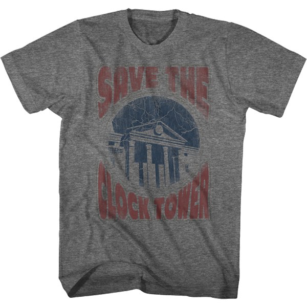 Distressed Save The Clock Tower Tilbage Til Fremtiden T-shirt L
