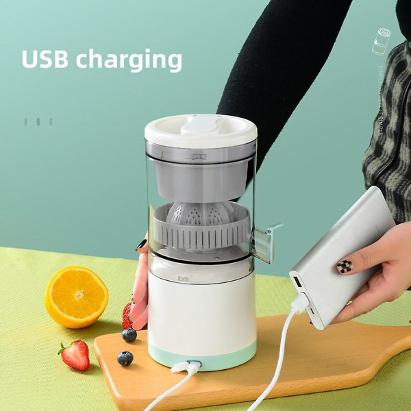 Trådlös slowjuicer elektrisk juicepress apelsincitronjuicer USB fruktextraktor automatisk liten