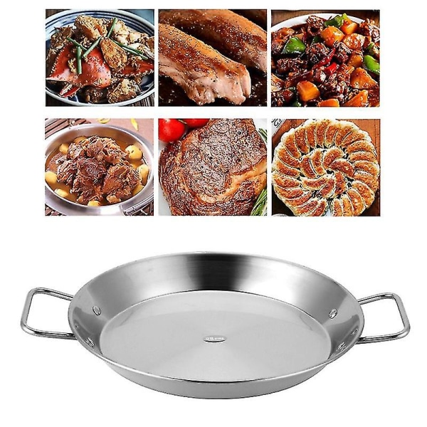 30 cm rustfrit paellapande med non-stick belægning - Spansk seafood stegepande wok ost-koger madlavningspande