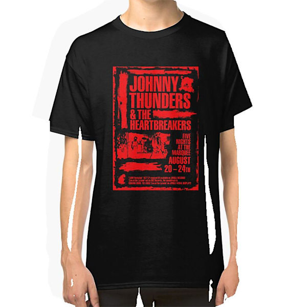 Johnny Thunders London Marquee Poster - Röd Tryck. T-shirt XXL